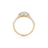 Pierścionek złoty bicolor z brylantami i diamentami