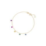 Bransoleta złota z kolorowymi cyrkoniami
