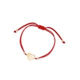 Bransoleta srebrna z czerwonym sznurkiem