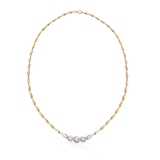 Naszyjnik złoty bicolor z diamentami