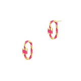 Kolczyki z emaliowanym karabińczykiem Wonderland