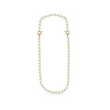 Naszyjnik srebrny pozłacany z perłami