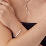 Bransoleta srebrna z perłami