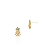 Kolczyki srebrne pozłacane ananasy