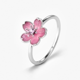 Pierścionek srebrny Kwiaty Nocy Wiśnia