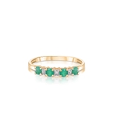 Pierścionek złoty ze szmaragdami i diamentami