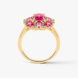 Pierścionek srebrny z różowymi topazami