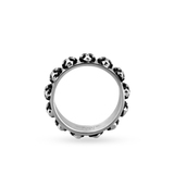 Obrączka stalowa z motywem czaszki