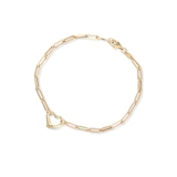 Bransoleta złota paper clip serce