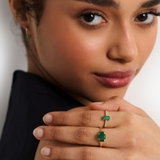 Pierścionek złoty ze szmaragdem TRIO