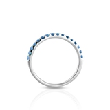 Pierścionek białe złoto z szafirami