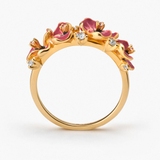 Pierścionek srebrny Kwiaty Nocy Bratki