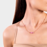 Naszyjnik srebrny Kwiaty Nocy Różowy Bez