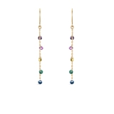 Kolczyki złote z kolorowymi cyrkoniami