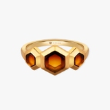 Pierścionek srebrny z bursztynem Miodowa