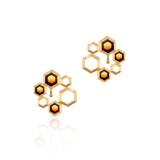 Kolczyki srebrne z bursztynem Miodowa