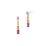 Kolczyki srebrne z kolorowymi kamieniami Mozaika