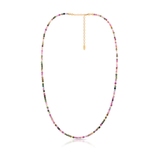 Naszyjnik srebrny pozłacany z turmalinami