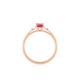 Pierścionek złoty bicolor z rubinem i diamentami