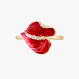 Pierścionek złoty Kwiaty Nocy Anturium