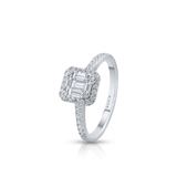 Pierścionek białe złoto z diamentami