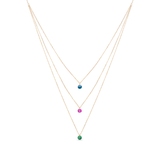 Naszyjnik złoty z kolorowymi cyrkoniami