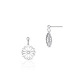 Kolczyki srebrne ażurowy kwiat