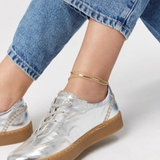 Bransoleta srebrna pozłacana na nogę