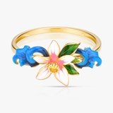 Pierścionek srebrny Kwiaty Nocy Cytrusy