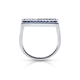 Pierścionek białe złoto z diamentami i szafirami