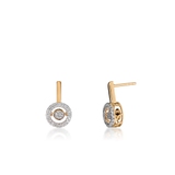 Kolczyki złote okrągłe z brylantami