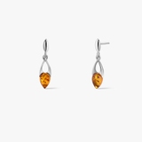 Kolczyki srebrne z bursztynem