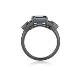 Pierścionek srebrny z białymi i niebieskimi cyrkoniami METEORY