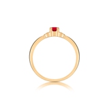 Pierścionek złoty z rubinem traktowanym