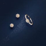 Kolczyki złote gwiazdki z cyrkoniami