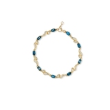 Bransoleta złota z diamentami i topazami