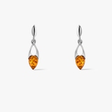 Kolczyki srebrne z bursztynem