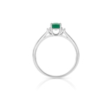 Pierścionek białe złoto ze szmaragdem i diamentami