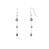 Kolczyki złote z niebieskimi cyrkoniami