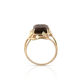 Pierścionek złoty z kwarcem dymnym