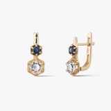 Kolczyki złote Kwiaty Nocy Borówka