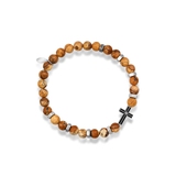 Bransoleta ze stali krzyż z jaspisem