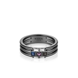 Pierścionek srebrny czarne rodowanie METEORY