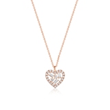 Naszyjnik złoty serce z diamentami