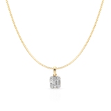 Wisiorek złoty z brylantem i diamentami