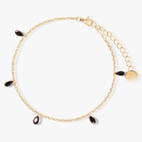 Bransoleta srebrna pozłacana z czarnymi cyrkoniami