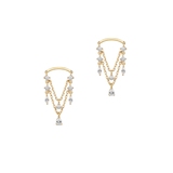 Kolczyki srebrne pozłacane z cyrkoniami