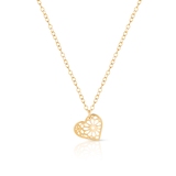 Naszyjnik srebrny pozłacany ażurowe serce