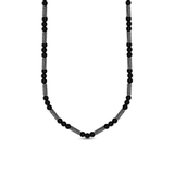 Naszyjnik stalowy z czarnymi kamieniami