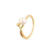 Pierścionek srebrny pozłacany z perłą